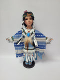 16" PORCELAIN INDIAN DOLL D16671, AQUENE