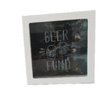 5.9"+2"+5.9" Wooden Coin Box - Beer Fund DB08088D-W