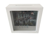 5.9"+2"+5.9" Wooden Coin Box - Beer Fund DB08088D-W