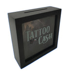 5.9"+2"+5.9" Wooden Coin Box - Tattoo Cash BY Collin Bogle DBV08151A-B