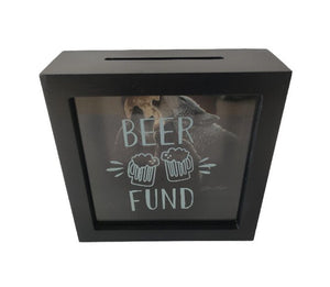 5.9"+2"+5.9" Wooden Coin Box - Beer Fund BY Collin Bogle DBV08151D-B