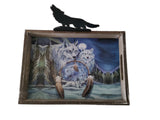 13.25" + 9.5" Wooden Tray With Wolf Symbol By JODY BERGSMA DBV13411B