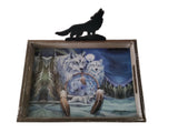 13.25" + 9.5" Wooden Tray With Wolf Symbol By JODY BERGSMA DBV13411B