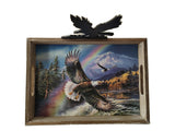 13.25" + 9.5" Wooden Tray With Eagle Symbol By JAMES A. MEGER DBV13411G