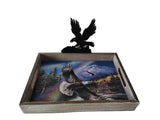 13.25" + 9.5" Wooden Tray With Eagle Symbol By JAMES A. MEGER DBV13411G