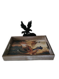 13.25" + 9.5" Wooden Tray With Eagle Symbol By JAMES A. MEGER DBV13411H