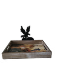 13.25" + 9.5" Wooden Tray With Eagle Symbol By JAMES A. MEGER DBV13411H