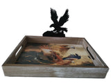 13.25" + 9.5" Wooden Tray With Eagle Symbol By JAMES A. MEGER DBV13411H