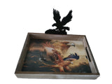 13.25" + 9.5" Wooden Tray With Eagle Symbol By JAMES A. MEGER DBV13411H