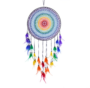 16"D Rainbow Crochet Dreamcatcher DC16397K