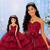 18" Sleeveless Umbrella Quince Dolls KB18724-7B Burgundy