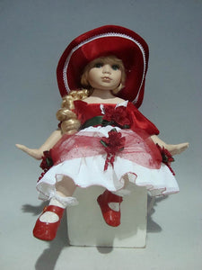 18" Xmas Girl In Red With Blond  Hair KC18202A