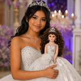 18" Quince Umbrella Dolls KK18725-1 White