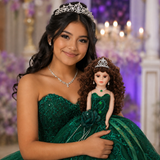 18" Quince Umbrella Dolls KK18725-33 Emerald Green