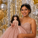 18" Quince Umbrella Dolls KW18631-30 Rose Gold