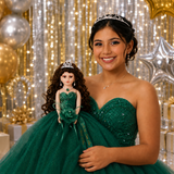 18" Quince Umbrella Dolls KW18631-33 Emerald Green