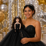 18" Quince Umbrella Dolls KW18631-17 Black
