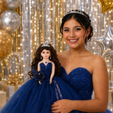 18" Quince Umbrella Dolls KW18631-16 Navy Blue