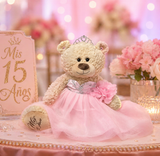 20" Quince Light Brown Bear With Embroidery "Mis 15 Anos" - B16632-3 Pink