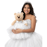 20" Quince Light Brown Bear With Embroidery "Mis 15 Anos" - B16632-1 White