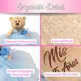 20" Quince Light Brown Bear With Embroidery "Mis 15 Anos" - B16632-4 Light Blue