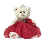 12" Quince White Bear With Embroidery "Mis 15 Anos" - B09631-14G Red