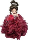 18" Precious Moments Doll With Ruffles - ARC8421-7R Burgundy - Kinnex Dolls | ARC8421-7R |