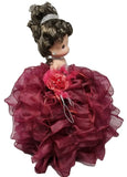 18" Precious Moments Doll With Ruffles - ARC8421-7R Burgundy - Kinnex Dolls | ARC8421-7R |