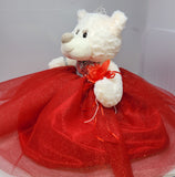 16" Quince Bear With Tulle - ARC16831-14 Red (Made to Order) - Kinnex Dolls | ARC16831-14 |
