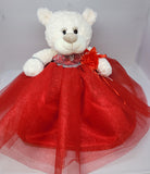 16" Quince Bear With Tulle - ARC16831-14 Red (Made to Order) - Kinnex Dolls | ARC16831-14 |