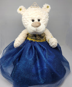 16" Quince Bear With Tulle - ARC16831-16 Navy Blue (Made to Order) - Kinnex Dolls | ARC16831-16 |