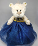 16" Quince Bear With Tulle - ARC16831-16 Navy Blue (Made to Order) - Kinnex Dolls | ARC16831-16 |