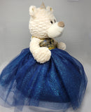 16" Quince Bear With Tulle - ARC16831-16 Navy Blue (Made to Order) - Kinnex Dolls | ARC16831-16 |