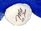 16" Quince Bear With Ruffles - ARC16831-15R Royal Blue (Made to Order) - Kinnex Dolls | ARC16831-15R |