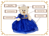 16" Quince Bear With Tulle - ARC16831-15 Royal Blue (Made to Order) - Kinnex Dolls | ARC16831-15 |
