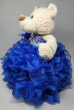 16" Quince Bear With Ruffles - ARC16831-15R Royal Blue (Made to Order) - Kinnex Dolls | ARC16831-15R |