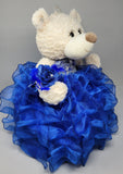 16" Quince Bear With Ruffles - ARC16831-15R Royal Blue (Made to Order) - Kinnex Dolls | ARC16831-15R |