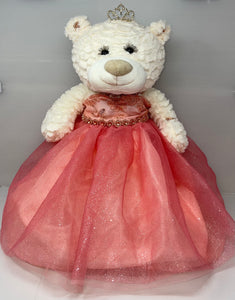 16" Quince Bear With Tulle - ARC16831-20 Flamingo (Made to Order) - Kinnex Dolls | ARC16831-20 |