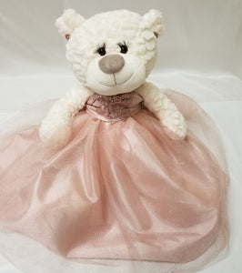 16" Quince Bear With Tulle - ARC16831-29 Blush (Made to Order) - Kinnex Dolls | ARC16831-29 |