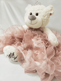 16" Quince Bear With Ruffles - ARC16831-30R Rose Gold (Made to Order) - Kinnex Dolls | ARC16831-30R |