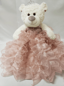 16" Quince Bear With Ruffles - ARC16831-30R Rose Gold (Made to Order) - Kinnex Dolls | ARC16831-30R |