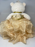 16" Quince Bear With Ruffles - ARC16831-34R Champane (Made to Order) - Kinnex Dolls | ARC16831-34R |