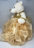 16" Quince Bear With Ruffles - ARC16831-34R Champane (Made to Order) - Kinnex Dolls | ARC16831-34R |