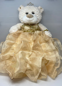 16" Quince Bear With Ruffles - ARC16831-34R Champane (Made to Order) - Kinnex Dolls | ARC16831-34R |