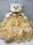 16" Quince Bear With Ruffles - ARC16831-34R Champane (Made to Order) - Kinnex Dolls | ARC16831-34R |