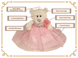 16" Quince Bear With Tulle - ARC16831-3 Pink (Made to Order) - Kinnex Dolls | ARC16831-3 |