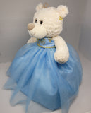 16" Quince Bear With Tulle - ARC16831-4 Baby Blue (Made to Order) - Kinnex Dolls | ARC16831-4 |