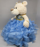 16" Quince Bear With Ruffles - ARC16831-4R Baby Blue (Made to Order) - Kinnex Dolls | ARC16831-4R |
