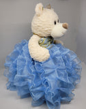 16" Quince Bear With Ruffles - ARC16831-4R Baby Blue (Made to Order) - Kinnex Dolls | ARC16831-4R |