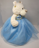 16" Quince Bear With Tulle - ARC16831-4 Baby Blue (Made to Order) - Kinnex Dolls | ARC16831-4 |